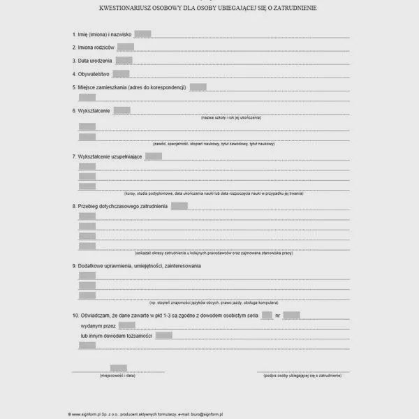 Kwestionariusz osobowy dla pracownika – jak go uzupełnić bez błędów?