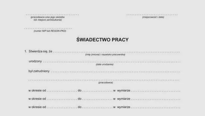 Błędy w świadectwie pracy