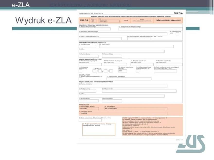 E-ZLA informacje i kody