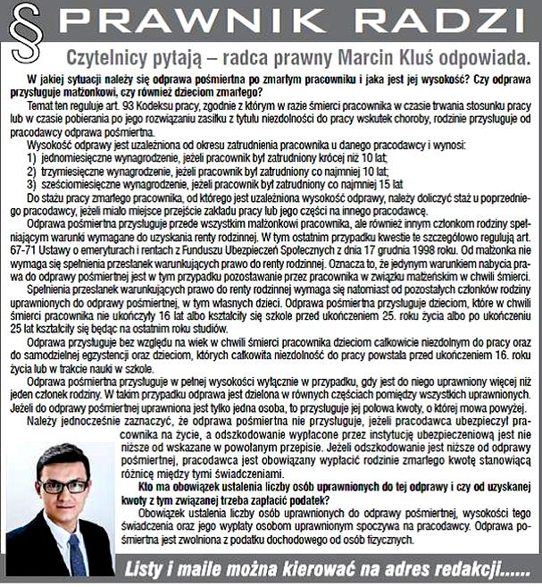 Prawo do odprawy pośmiertnej