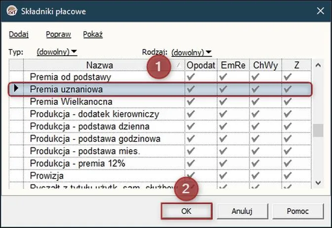 Rodzaje premii