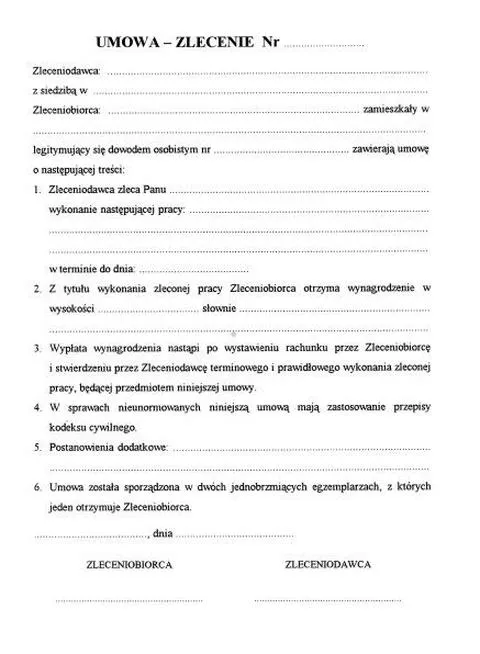 Umowa zlecenie