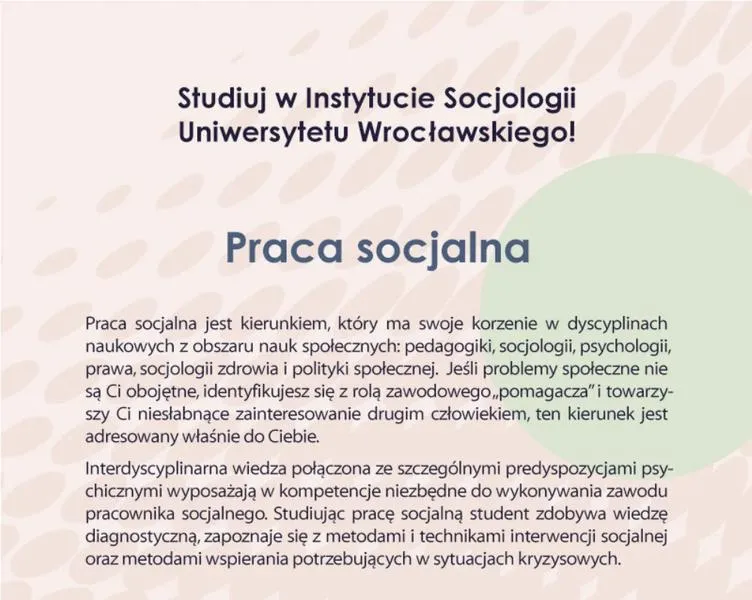 Warto wybrać pracę socjalną
