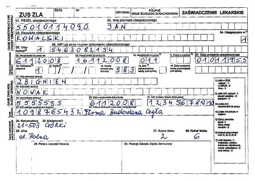 Wypłata na L4