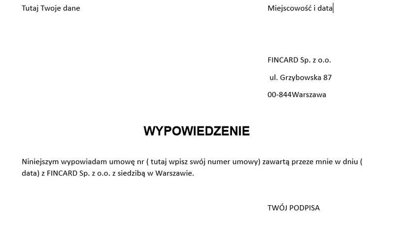 Wypowiedzenie umowy o internet