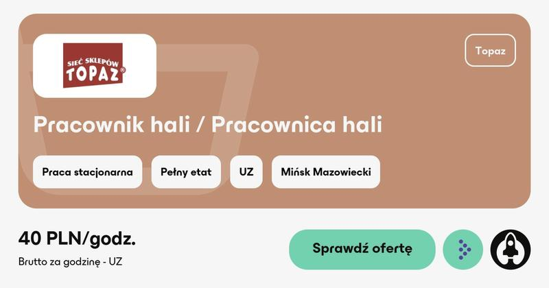 Zarobki pracownika hali