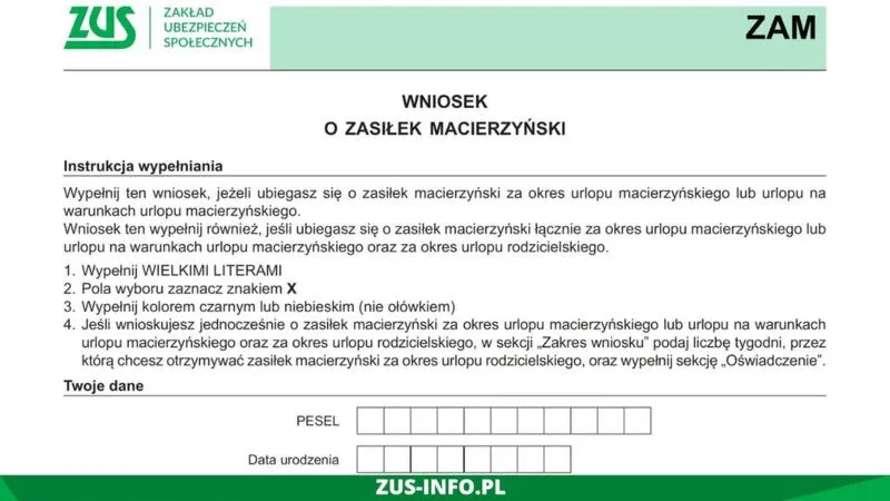 Zasiłek macierzyński